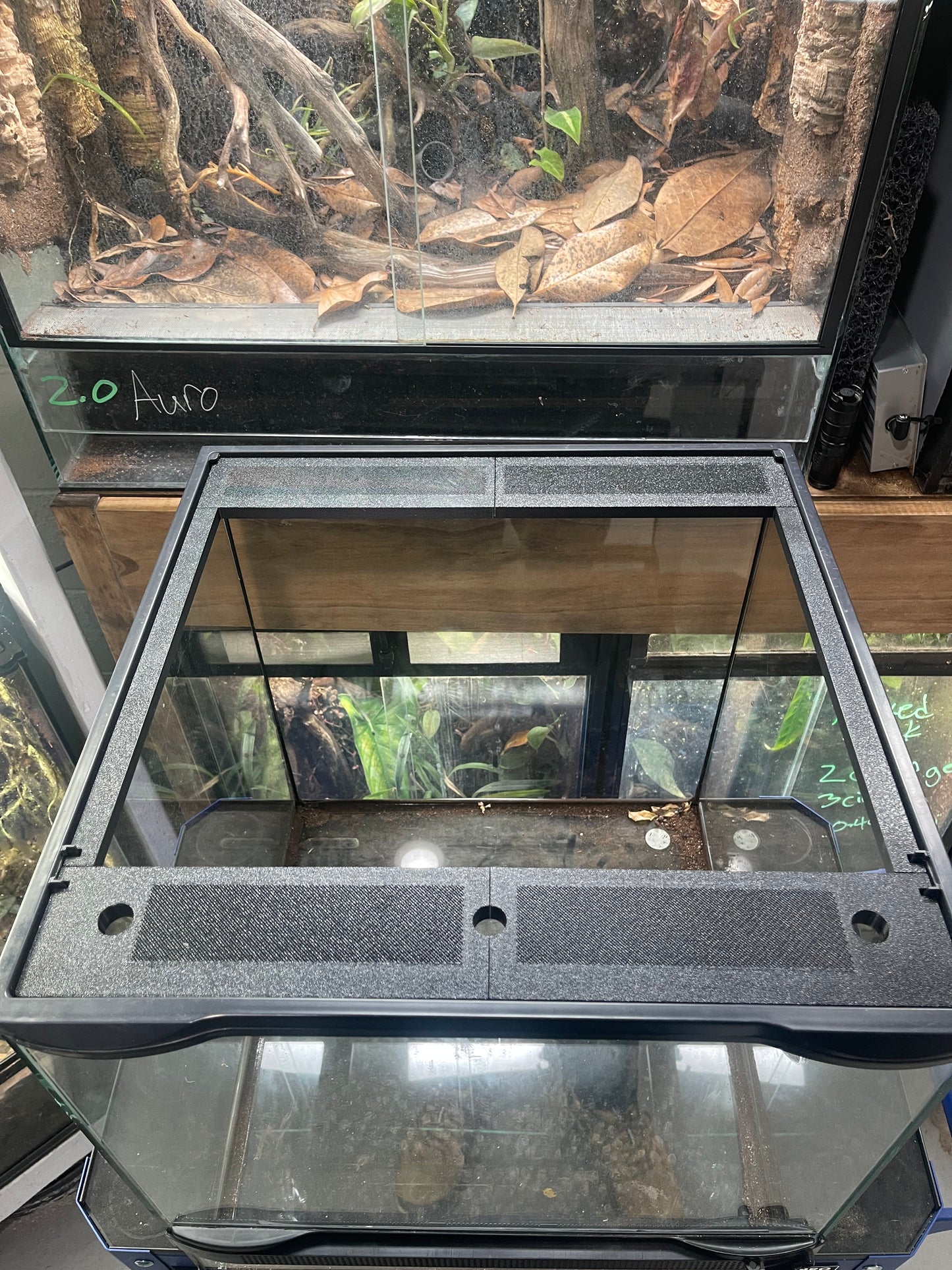Custom Replacement Top for 18" Exo Terra Terrariums – Humidity Retaining with Fly-Proof Ventilation