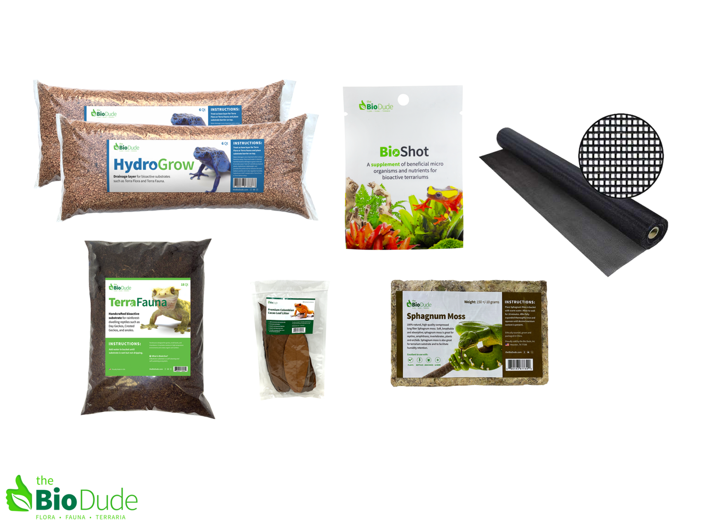 Terra Fauna bioactive kit with substrate, moss, leaf litter, and drainage layers for rainforest reptiles