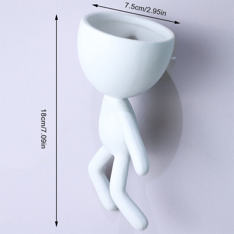 Nordic Vase Hanging Flower Pots: White Character Pot Vases for Home Decor and Garden Planters"