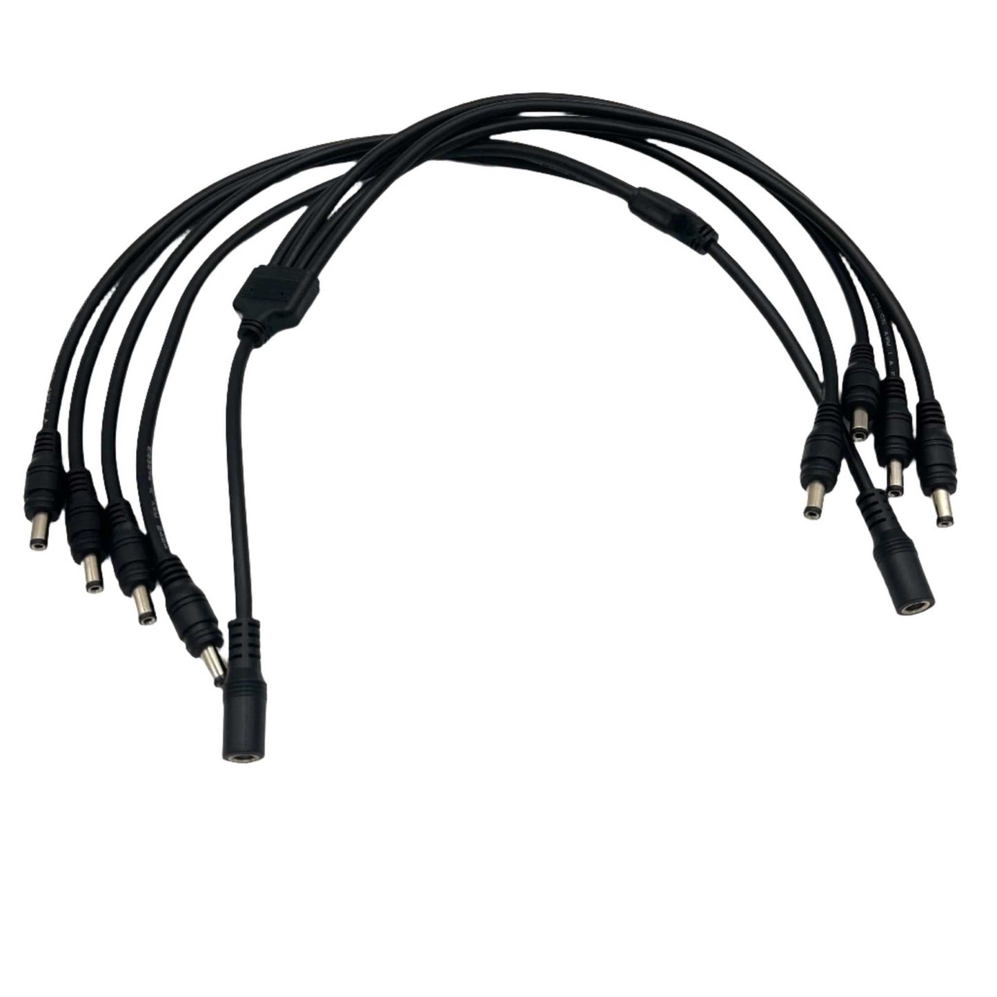 Four way splitter cable designed to split power supply for four lights