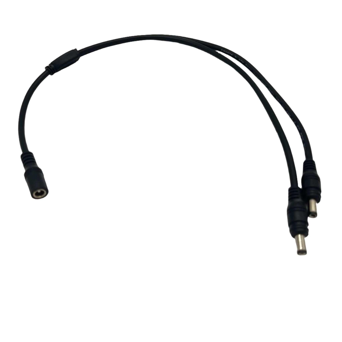 Two way power splitter cable for connecting one power source to two lights