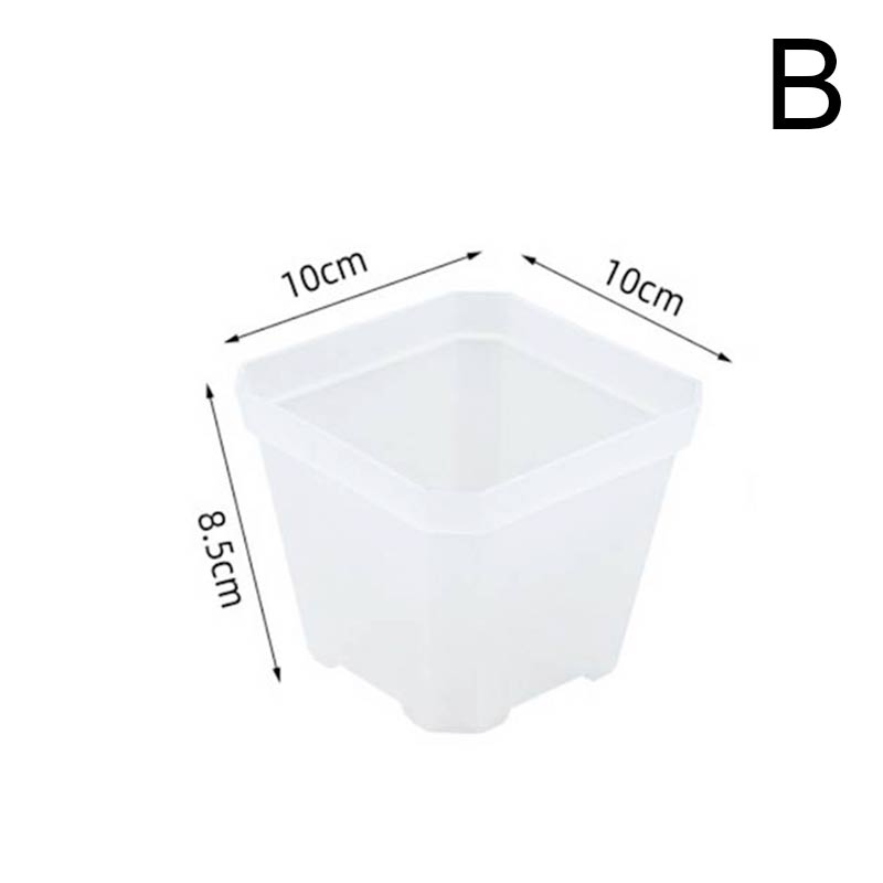 Square Planter for Succulents & Orchids - High-Quality Nursery Plastic - Home Desktop Deco