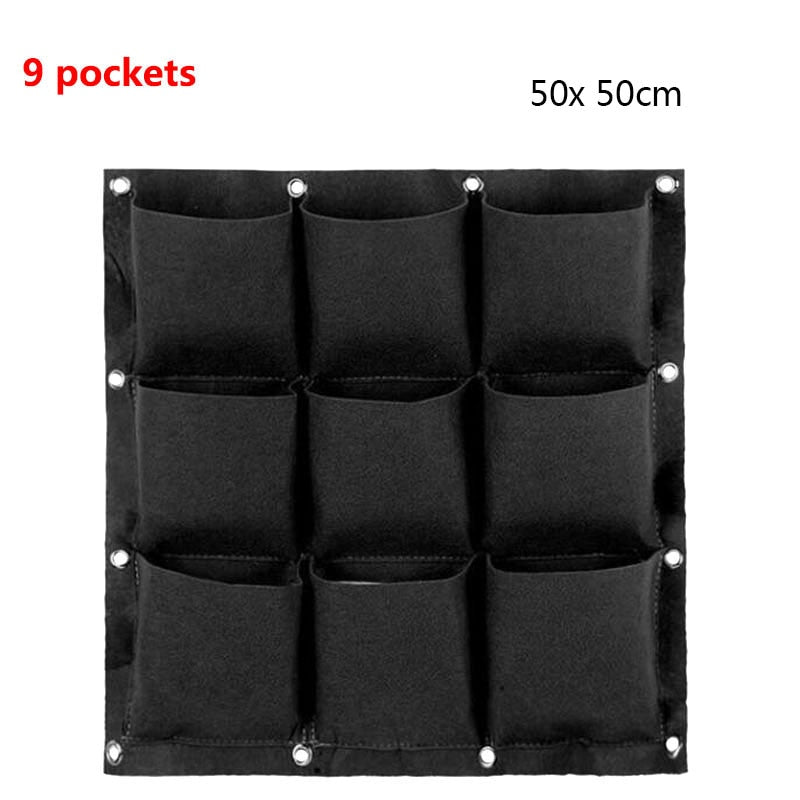 Vertical Garden Wall Bags: Hanging Black Fabric Planters for Indoor Spaces - Multiple Sizes