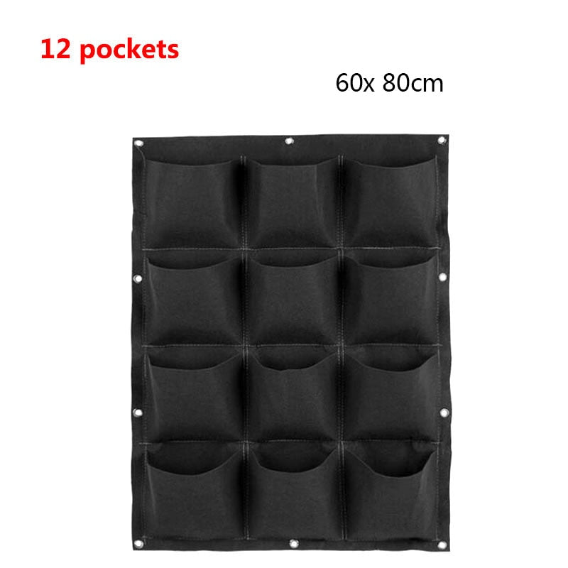 Vertical Garden Wall Bags: Hanging Black Fabric Planters for Indoor Spaces - Multiple Sizes