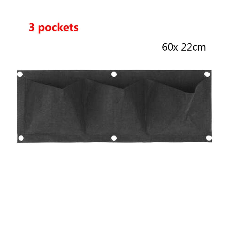 Vertical Garden Wall Bags: Hanging Black Fabric Planters for Indoor Spaces - Multiple Sizes