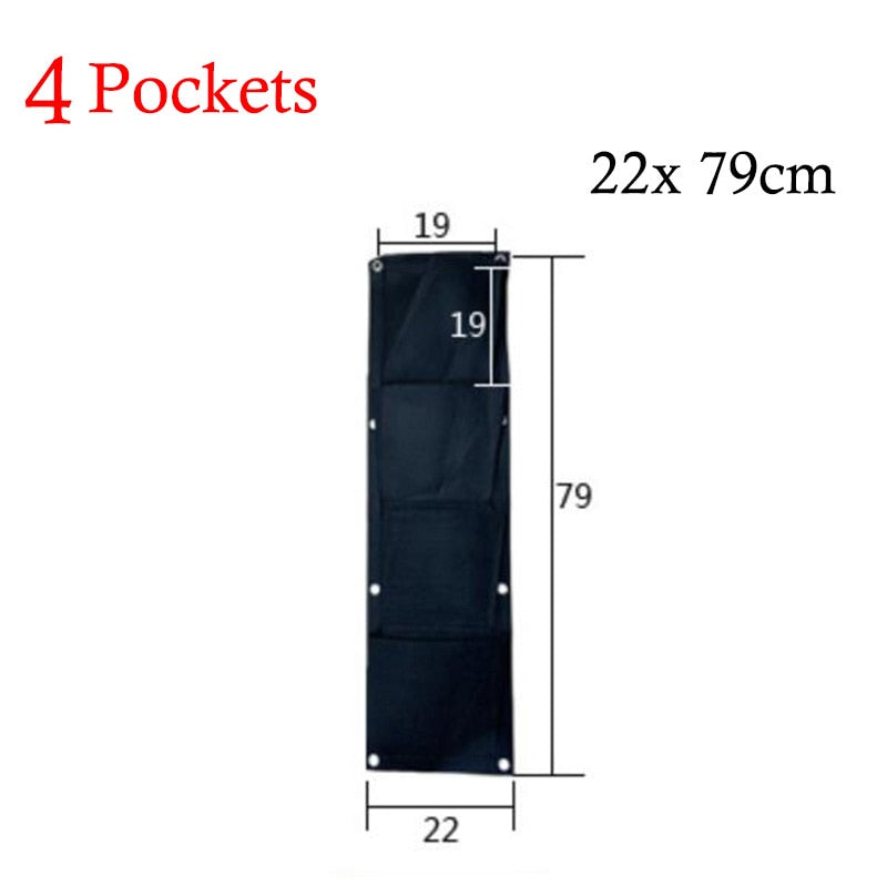 Vertical Garden Wall Bags: Hanging Black Fabric Planters for Indoor Spaces - Multiple Sizes