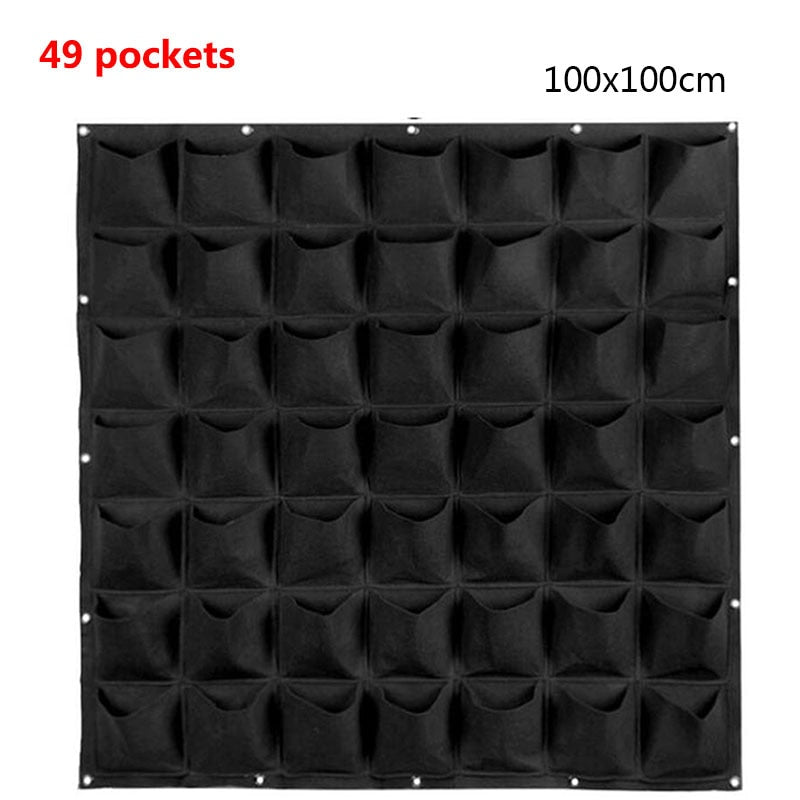 Vertical Garden Wall Bags: Hanging Black Fabric Planters for Indoor Spaces - Multiple Sizes