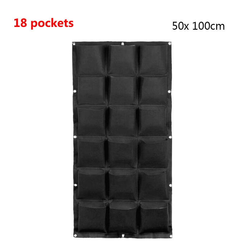 Vertical Garden Wall Bags: Hanging Black Fabric Planters for Indoor Spaces - Multiple Sizes