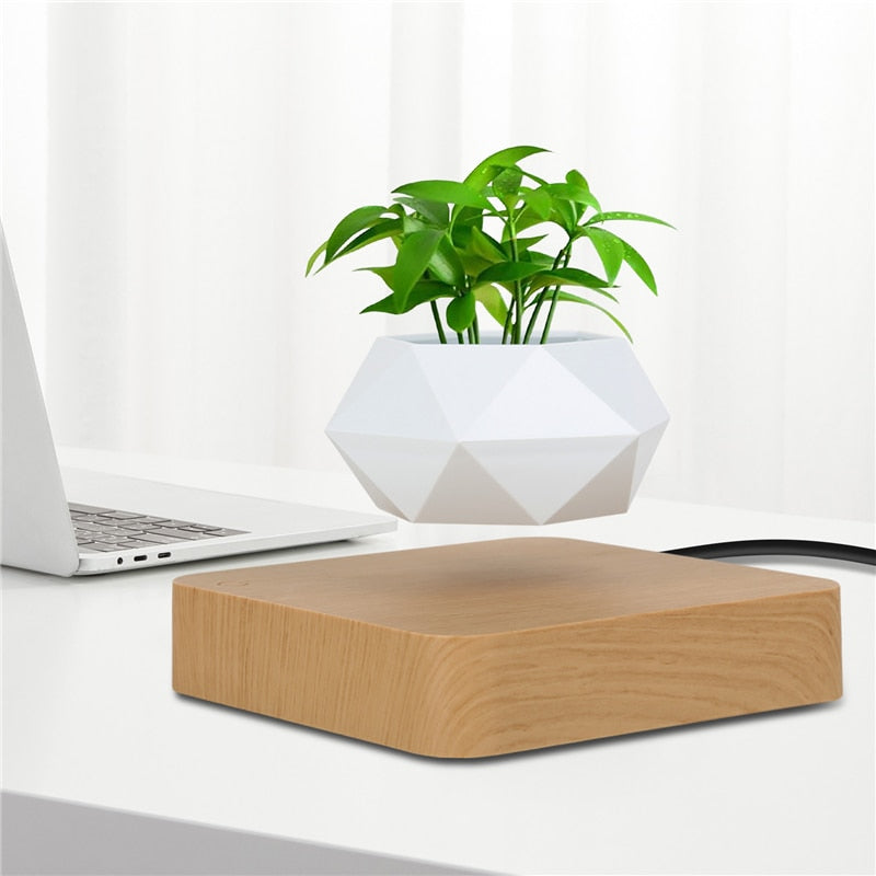 Levitating Air Bonsai Pot: Magnetic Floating Flower Pot for Home Desk Decor