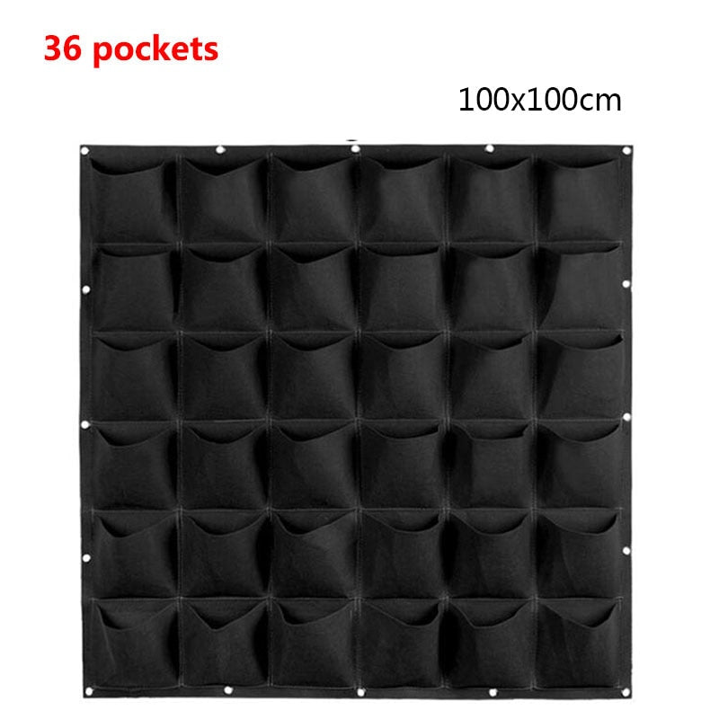 Vertical Garden Wall Bags: Hanging Black Fabric Planters for Indoor Spaces - Multiple Sizes