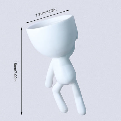 Nordic Vase Hanging Flower Pots: White Character Pot Vases for Home Decor and Garden Planters"