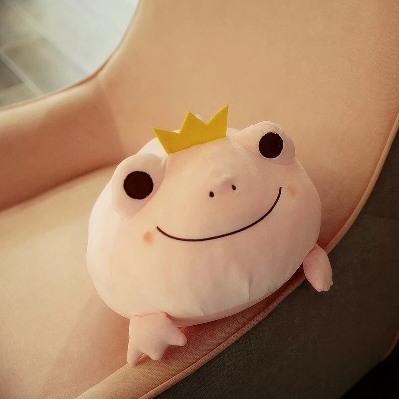 Cute Crown Frog Plush Pillow