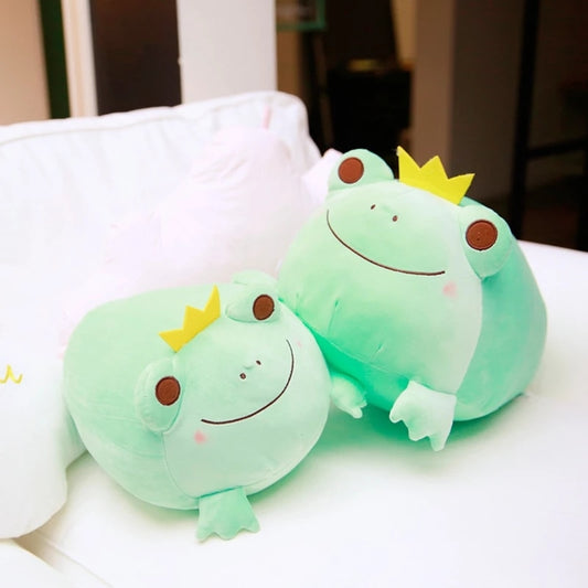 Cute Crown Frog Plush Pillow