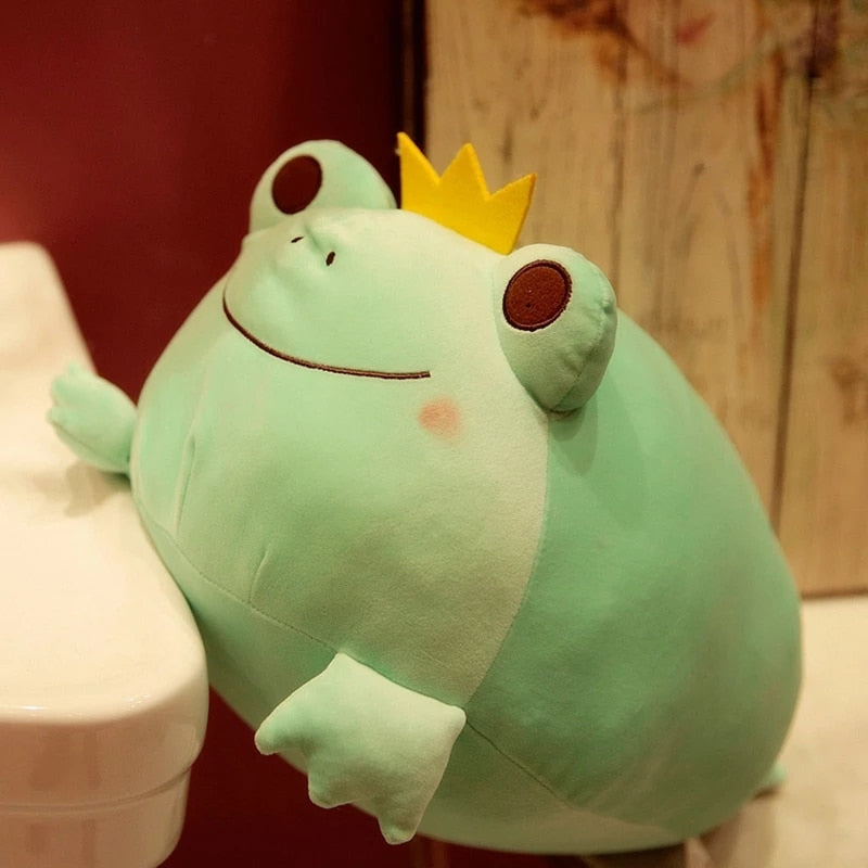 Cute Crown Frog Plush Pillow