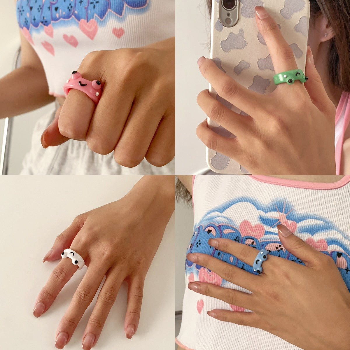 Super 99 Fancy Cartoon Finger Rings for baby Kids | Adjustable Ring Set for  Girls 10pcs